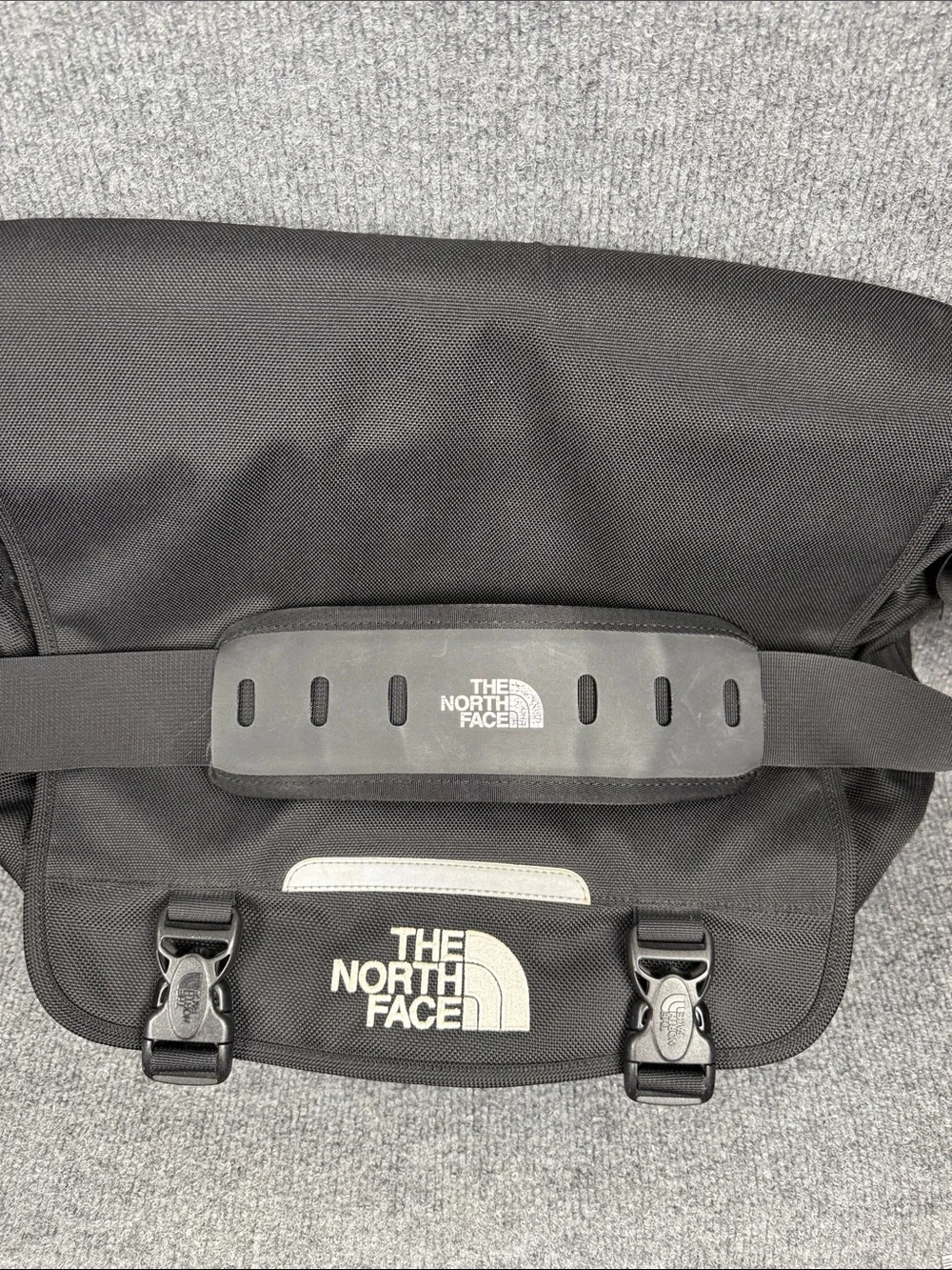 The North Face Black Messenger Bag with Reflective Accent. New!